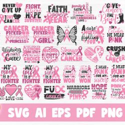 Breast Cancer Bundle - SVG, PNG, DXF, PDF, AI File for print and cricut