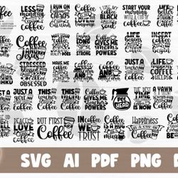 Coffee SVG Bundle - SVG, PNG, DXF, PDF, AI File for print and cricut