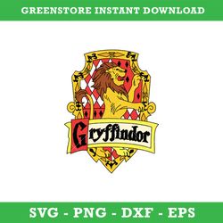 gryffindor crest emblem svg, school of magic house crest svg, harry potter logo, harry potter svg