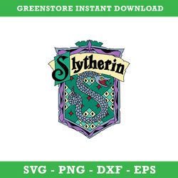 Slytherin Crest Emblem Svg, School Of Magic House Crest Svg, Harry Potter Svg, Intant Download