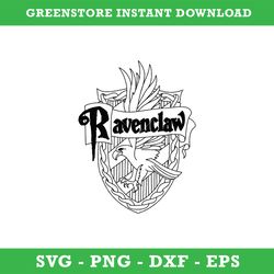 Ravenclaw Crest Emblem Balck White  Svg, School Of Magic House Crest Svg, Harry Potter Svg, Intant Download