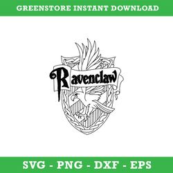 ravenclaw crest emblem balck white  svg, school of magic house crest svg, harry potter svg, intant download