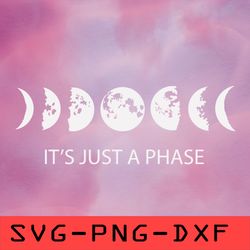 it's just a phase moon svg,png,dxf,cricut,cut file,clipart