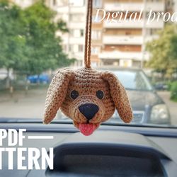 Cute car accessories dog Labrador Retriever, Crochet keychain Pattern, interior accessories Pattern