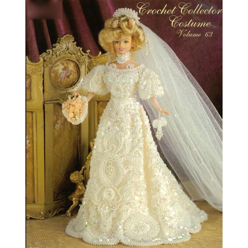 Vintage Style Jeweled Barbie Wedding Gown Crochet Pattern | Inspire Uplift Vintage Style Jeweled Barbie Wedding Gown Crochet Pattern | Inspire Uplift