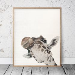 Giraffe Printable Nursery Decor, Animal Nursery Prints, Giraffe Classroom Wall Art, Giraffe Childrens Room, Baby Shower