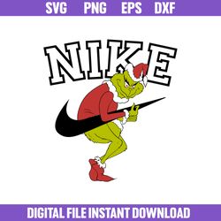 the grinch nike svg,  nike christmas logo svg, nike logo svg, grinch christmas svg, png dxf eps file