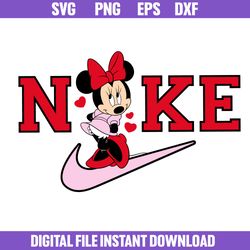 nike minnie love svg, nike minnie mouse logo svg, nike logo svg, minnie svg, png dxf eps file