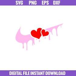 nike with heart svg, nike love svg, nike logo svg, fashion brands logo svg, png dxf eps file