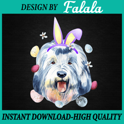 easter bunny old english sheepdog png, funny rabbit ears png, sheepdog puppy png, easter png, digital download