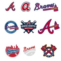 atlanta braves logo bundle file svg, sport svg, sport logo svg, baseball svg, baseball lover svg, atlanta braves svg, at