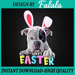 happy easter english bulldog png, bunny pet lover png, bulldog easter png, easter png, digital download