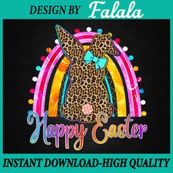 happy easter leopard bunny easter rainbow png, rainbow easter png, easter png, digital download