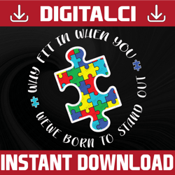 why fit in when you were born to stand out puzzle svg , autism svg , dr seuss , cat in the hat , svg files , cricut,awar