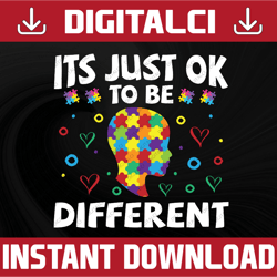 it's okay to be different svg, autism heart puzzle svg, puzzle piece svg, autism support, 2nd april svg, autism awarenes