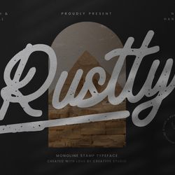 rustty monoline stamp typeface trending fonts - digital font