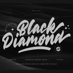 black diamond handlettering bold trending fonts - digital font