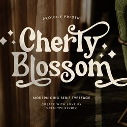 Cherly Blossom Modern Chic Serif Trending Fonts - Digital Font