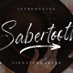 Sabertooth Signature Brush Trending Fonts - Digital Font