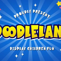 Doodleland Display Fun Children Trending Fonts - Digital Font