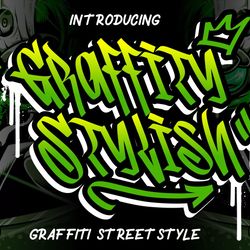 graffity stylish graffiti street style trending fonts - digital font