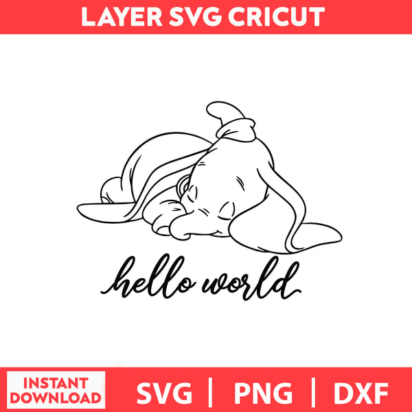 Dumbo Hello World, Disney Birthday Svg, Disney Svg, Disney B | Inspire ...
