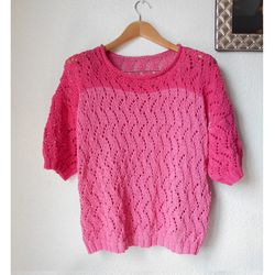 pink hand knitted jumper
