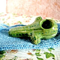 Ceramic pipe cactus with knitted bag. Gothic Smoking Pipe Tobacco