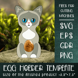 Snowshoe Cat | Easter Egg Holder Template