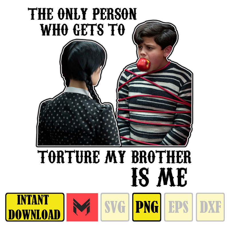 The only person who gets to torture my brother is me, Wednesday Addams png.jpg