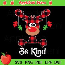 be kind autism awareness christmas svg, christmas