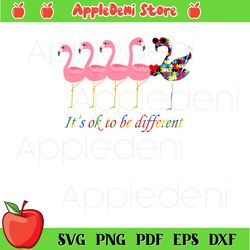 its ok to be different autism flamingo shirt