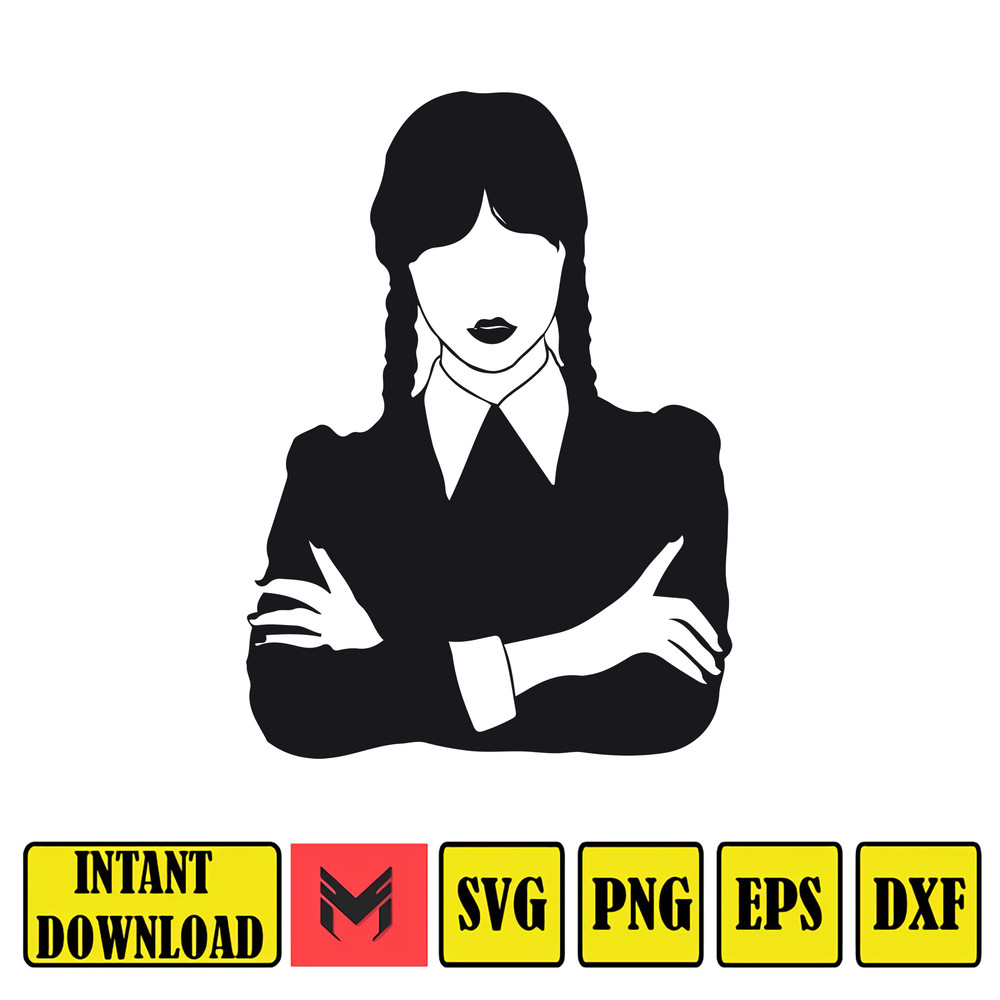 Wednesday Addams Svg , Addams Family png , Wednesday Svg , Jenna Ortega, In a World Full of Mondays Be a Wednesday png, Wednesday Addam svg (34).jpg