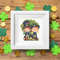 1 Couple of leprechaun children in spring garden with tulips and shamrock St Patrick day cross stitch digital printable A4 PDF pattern for home decor and gift.j