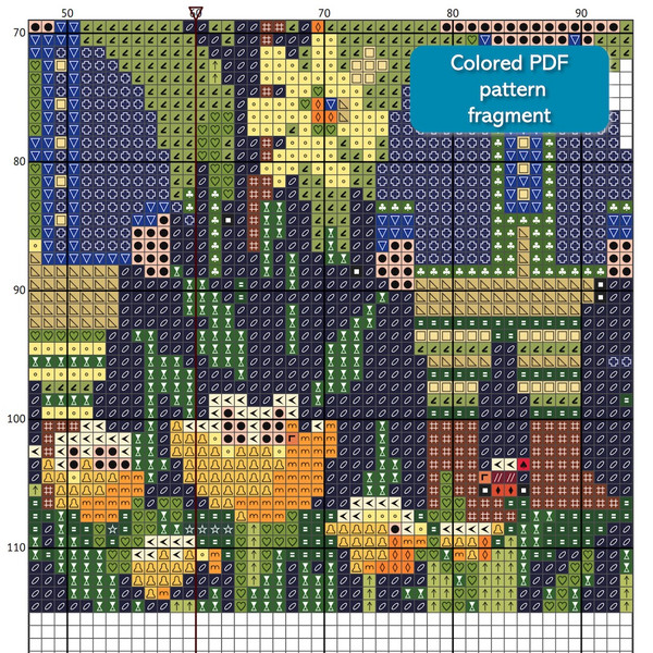2 Couple of leprechaun children in spring garden with tulips and shamrock St Patrick day cross stitch digital printable A4 PDF pattern for home decor and gift.j