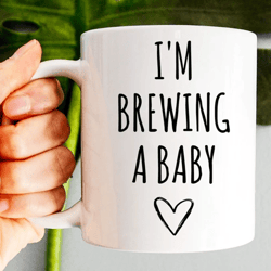 i'm brewing a baby mug, expectant mother gift, mother to be coffee mug, future mom, baby shower gift, gift for her