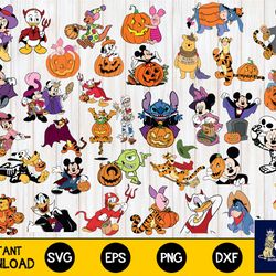 100 file disney halloween svg dxf eps png, bundle halloween svg, for cricut, digital, file cut, instant download