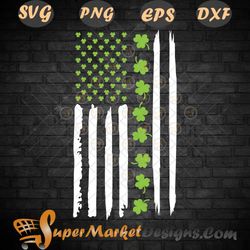 Lucky Shamrock St Patricks Day USA Flag SVG png DXF eps