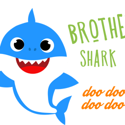 borther baby shark svg, baby shark cricut svg, baby shark clipart svg digital download