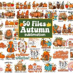50 Files Autumn Sublimation Bundle Graphic