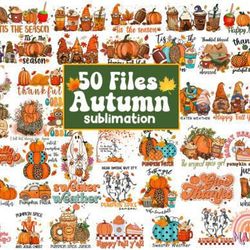 50 files autumn sublimation bundle graphic