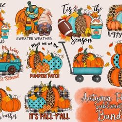 Autumn Pumpkin Sublimation Bundle Graphic