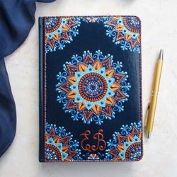 Painted journal, Personalized notebook, Undated planner, Hardcover notebook for women, Aesthetic notepad, Mandala