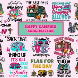 happy camping sublimation bundle graphic