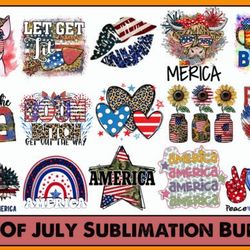 retro 4th of july sublimation bundle graphic