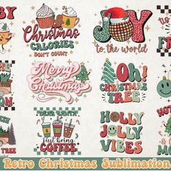 retro christmas sublimation bundle graphic