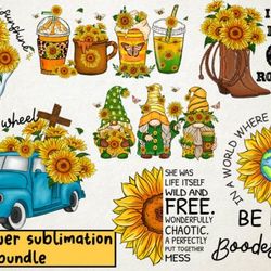 Sunflower Sublimation Design Bundle Graphic