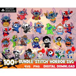100 stitch bundle horror characters svg, bundle halloween svg, halloween svg, horror movie svg, cricut instant download