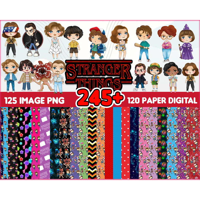 245 Stranger Things Png Bundle, Stranger Things PNG Bundle, Stranger Things Bundle, Stranger Things Cut Files, Stranger Things Prints Font Png.jpg