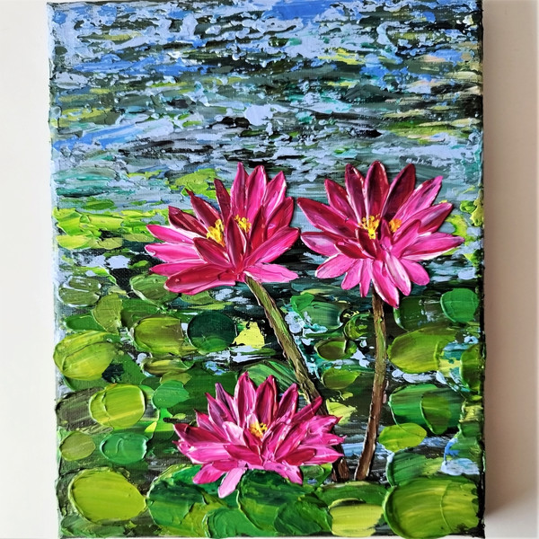 Texture-acrylic-painting-pink-water-lilies-wall-art.jpg